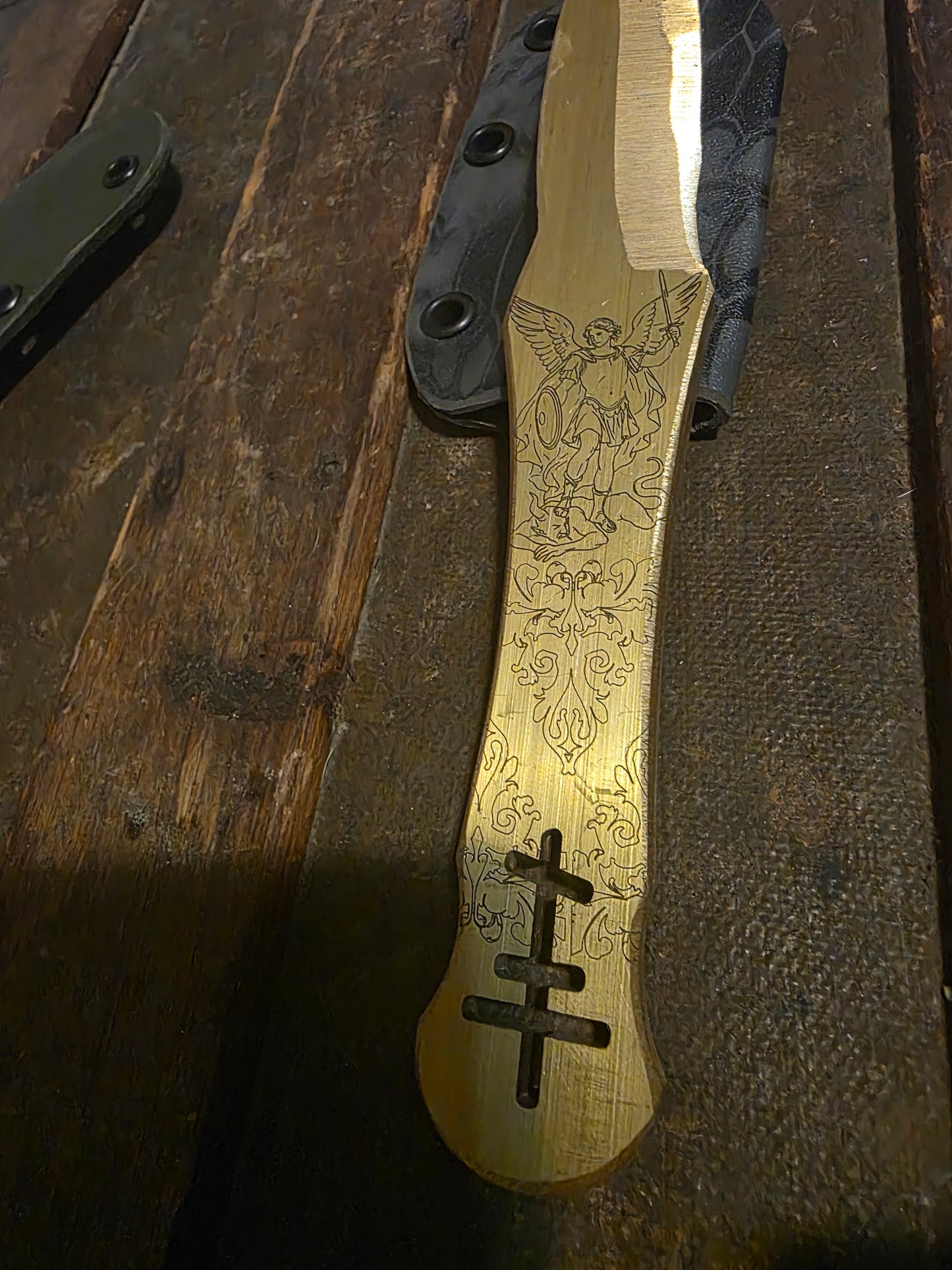 Laser engraved cnc machined tool from st Michael