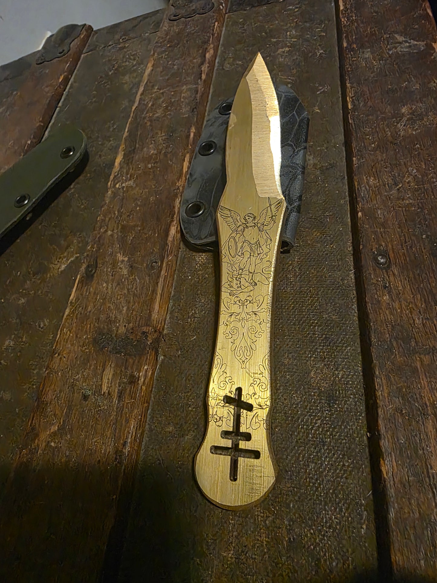 Laser engraved cnc machined tool from st Michael